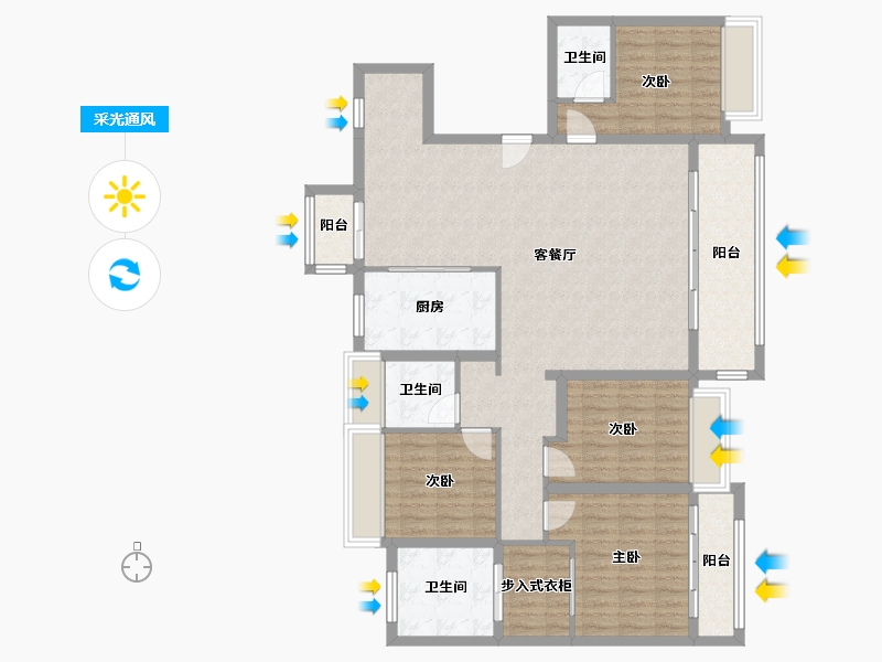 江苏省-苏州市-前山澜庭-170.00-户型库-采光通风