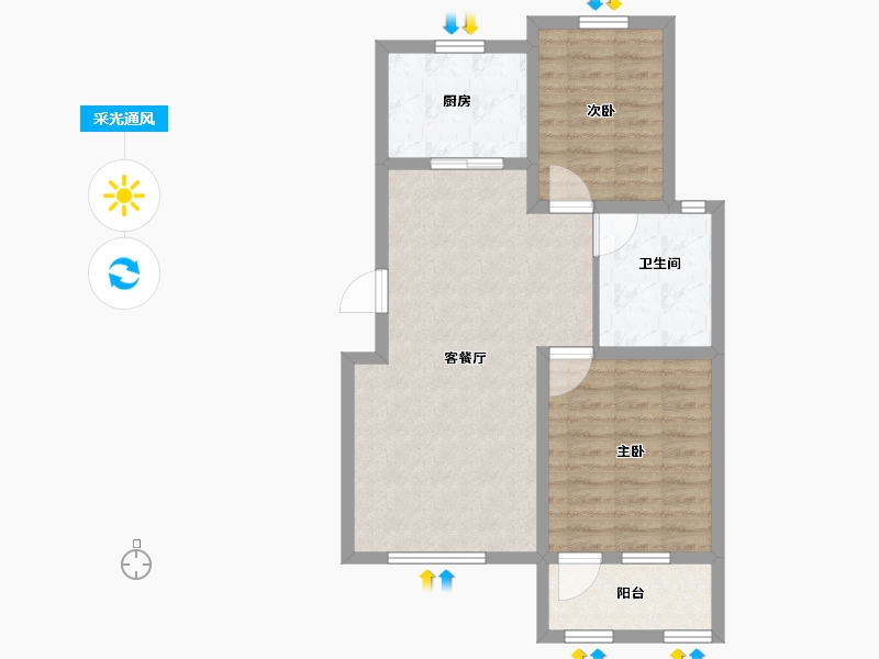 吉林省-通化市-世基·啤酒生态小镇-70.74-户型库-采光通风