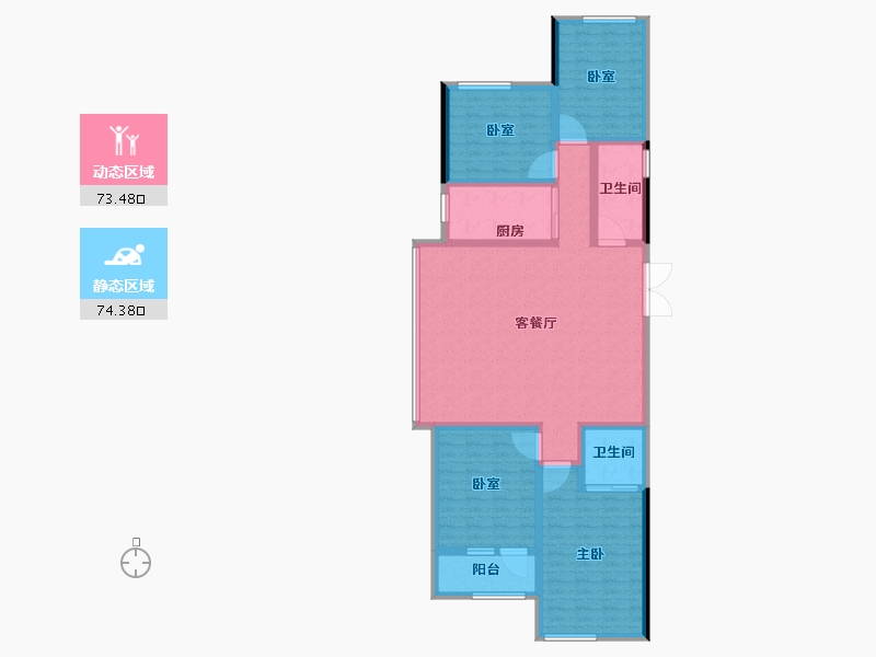 山东省-菏泽市-菏泽中心-133.61-户型库-动静分区