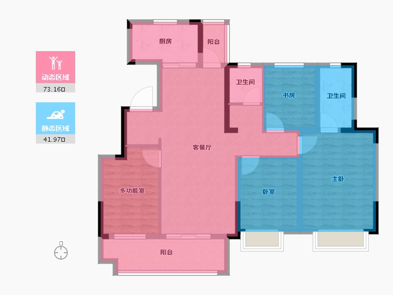 安徽省-阜阳市-当代城MOMA-102.40-户型库-动静分区