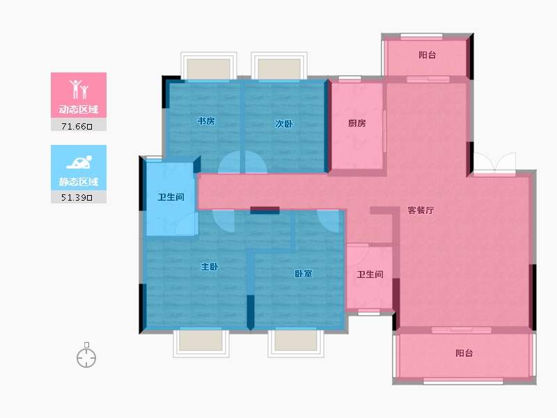 湖南省-衡阳市-中建和城壹品-110.28-户型库-动静分区