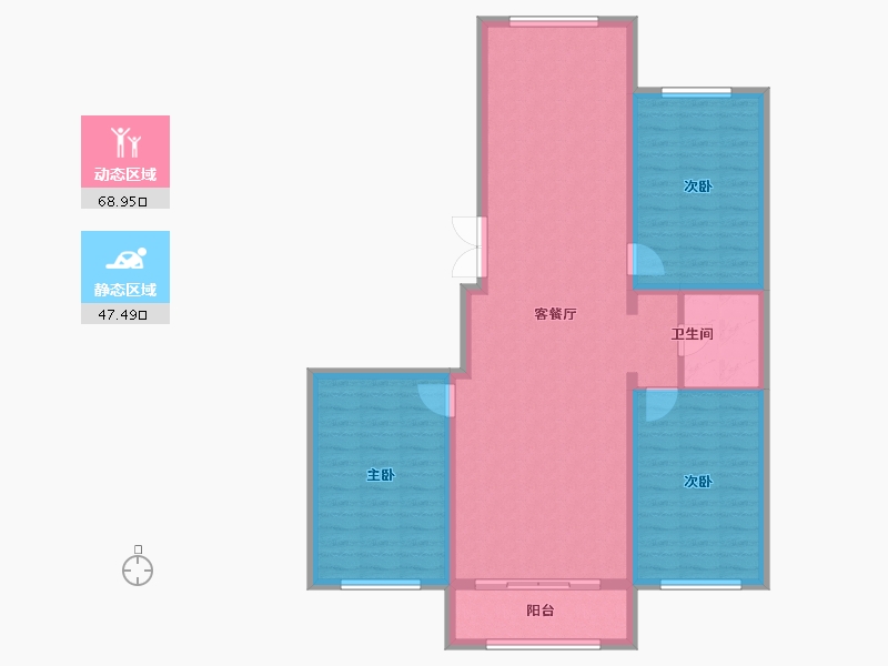 黑龙江省-黑河市-华泰東城御府-105.94-户型库-动静分区