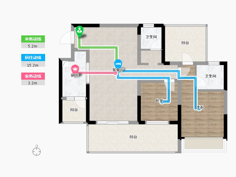 四川省-绵阳市-富临绵州水郡-89.45-户型库-动静线