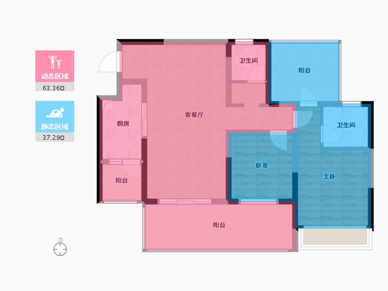 四川省-绵阳市-富临绵州水郡-89.45-户型库-动静分区