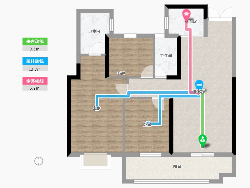 湖南省-衡阳市-中建和城壹品-88.50-户型库-动静线