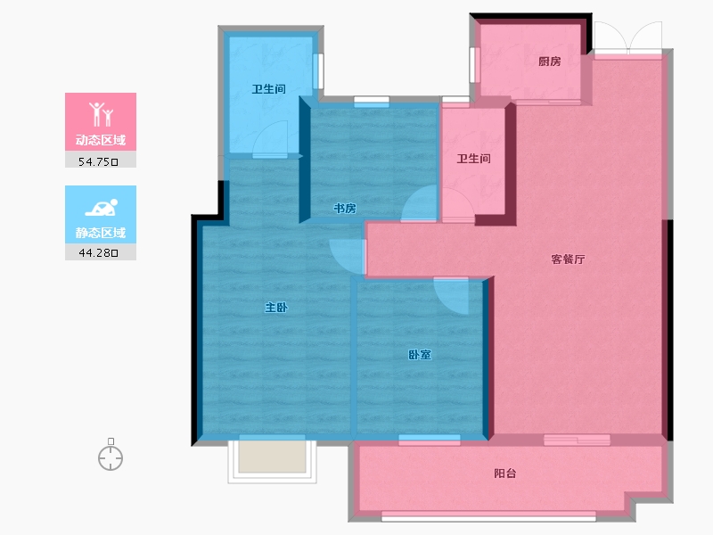 湖南省-衡阳市-中建和城壹品-88.50-户型库-动静分区