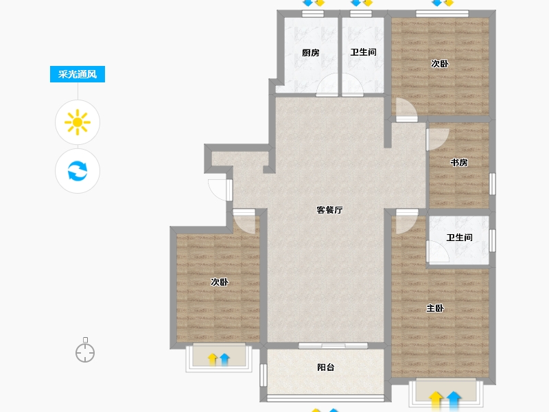 山东省-菏泽市-颐江南-115.50-户型库-采光通风