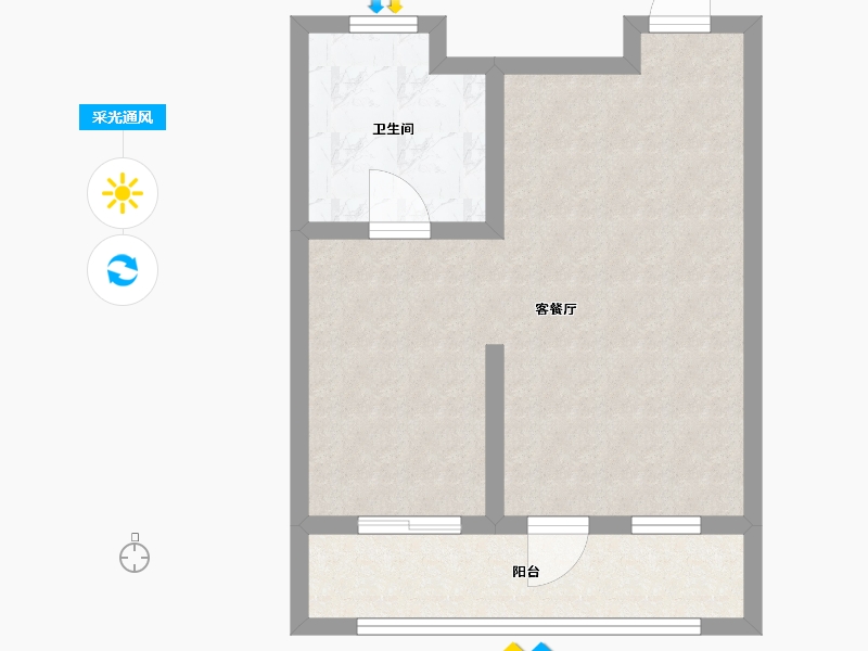 辽宁省-葫芦岛市-乾瑞嘉山墅天悦-49.92-户型库-采光通风