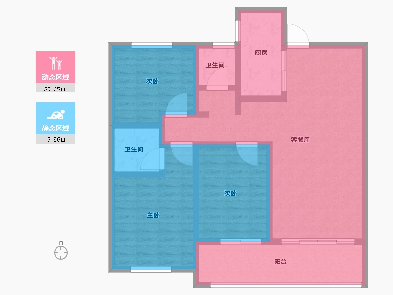 山东省-菏泽市-河畔清华-98.41-户型库-动静分区