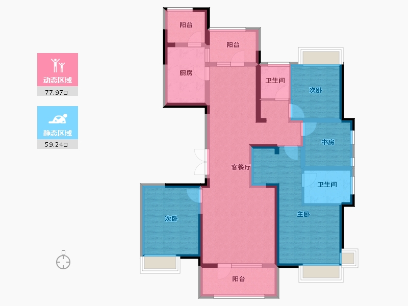 湖北省-黄冈市-新八·世纪华城-121.00-户型库-动静分区