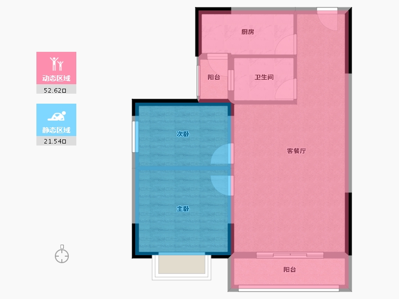 湖北省-黄冈市-黄州一品·天秀府-66.66-户型库-动静分区