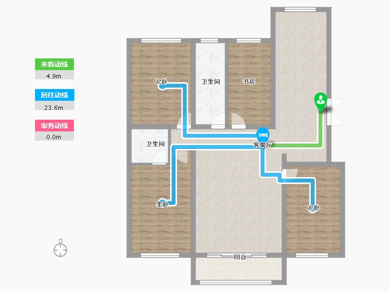 黑龙江省-黑河市-华泰東城御府-133.22-户型库-动静线