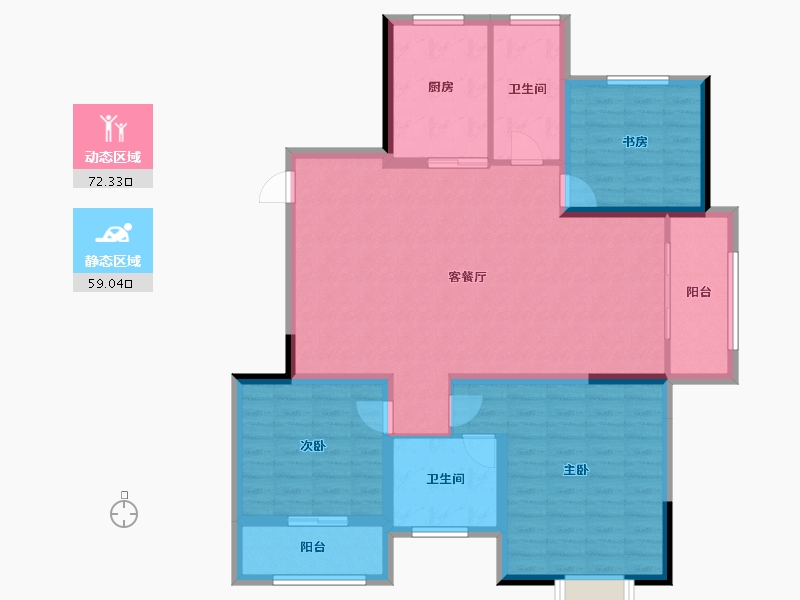 山东省-潍坊市-滨海弘润府-118.87-户型库-动静分区