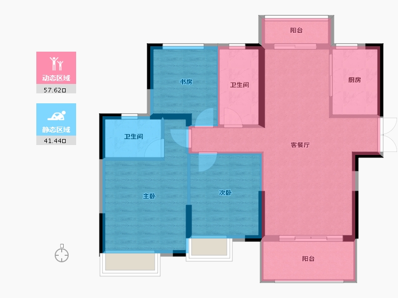 湖北省-黄冈市-红安汇景新城-89.67-户型库-动静分区