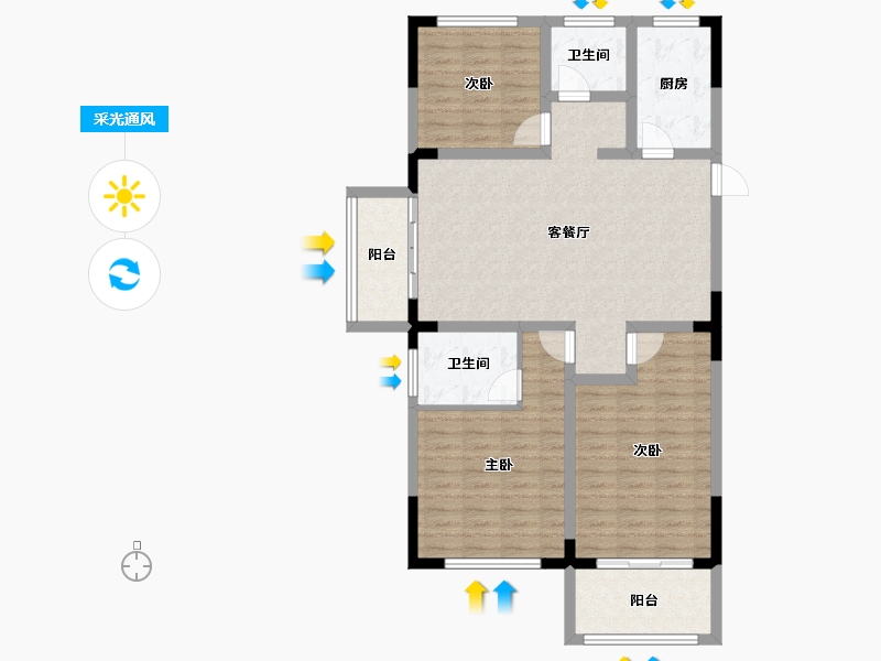 河南省-洛阳市-东展旖和园-99.21-户型库-采光通风