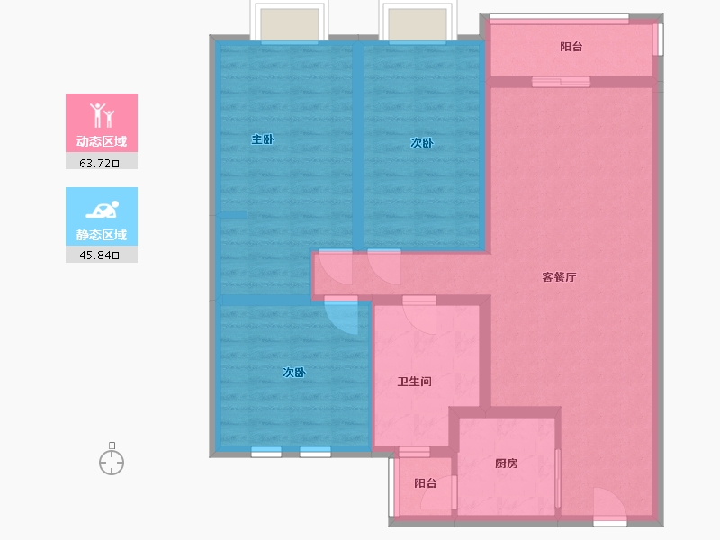 山西省-太原市-太铁龙兴苑-97.82-户型库-动静分区