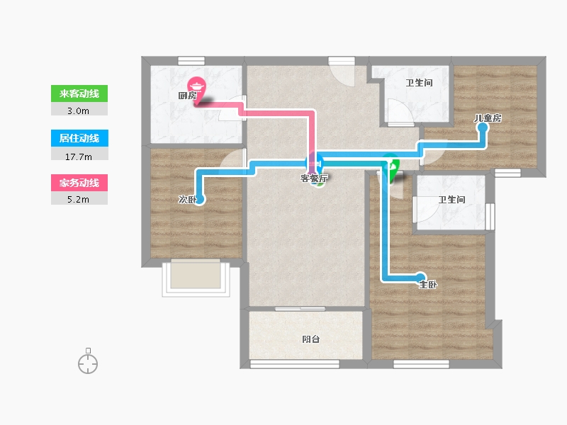 福建省-厦门市-建发和玺-72.00-户型库-动静线