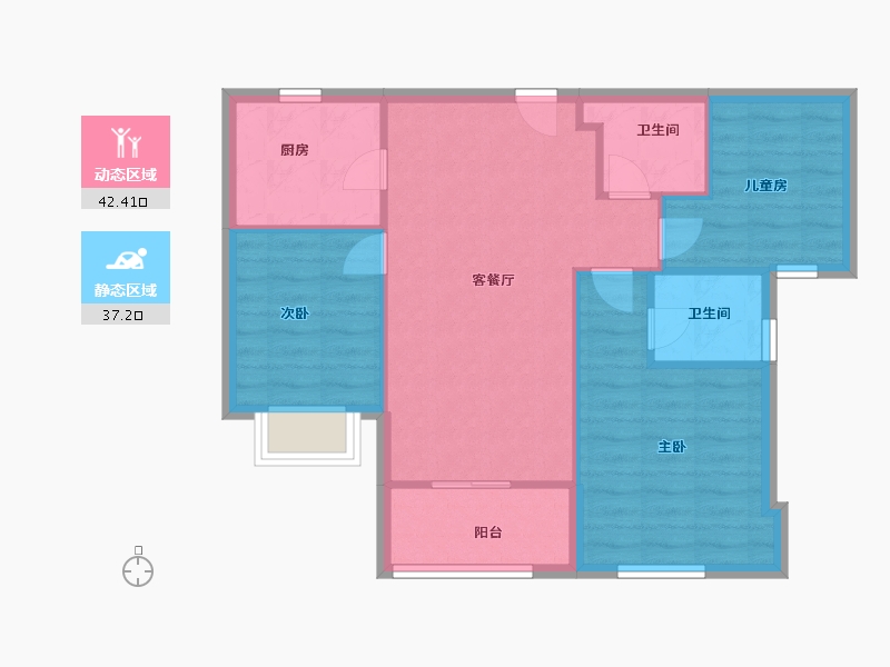 福建省-厦门市-建发和玺-72.00-户型库-动静分区