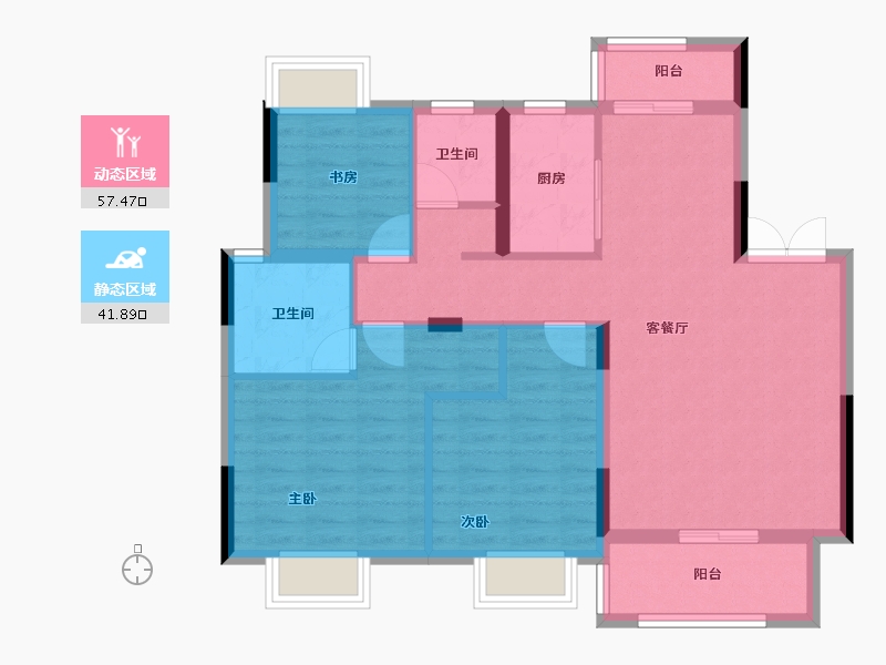 湖南省-衡阳市-中建和城壹品-89.10-户型库-动静分区