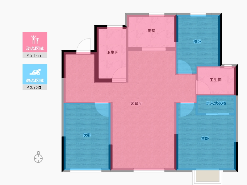 辽宁省-葫芦岛市-兴达澜湾壹品-89.63-户型库-动静分区