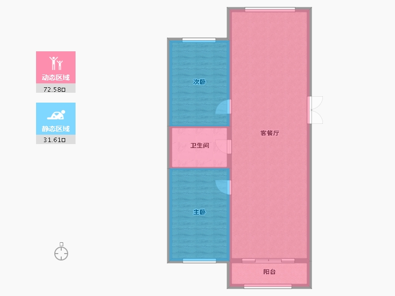 黑龙江省-黑河市-华泰東城御府-95.93-户型库-动静分区