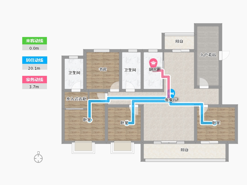 山东省-泰安市-智谷·时代云著-110.75-户型库-动静线