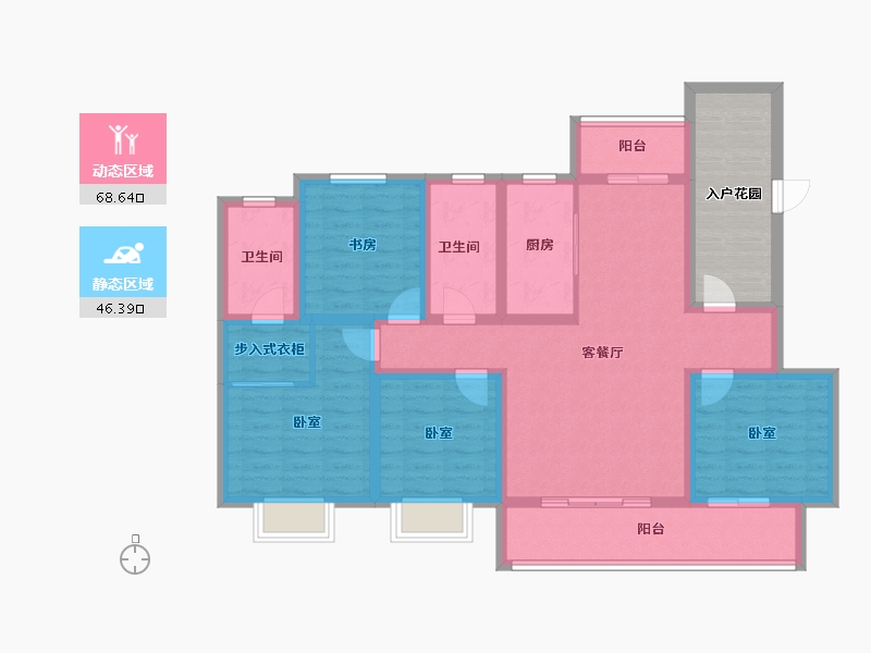 山东省-泰安市-智谷·时代云著-110.75-户型库-动静分区