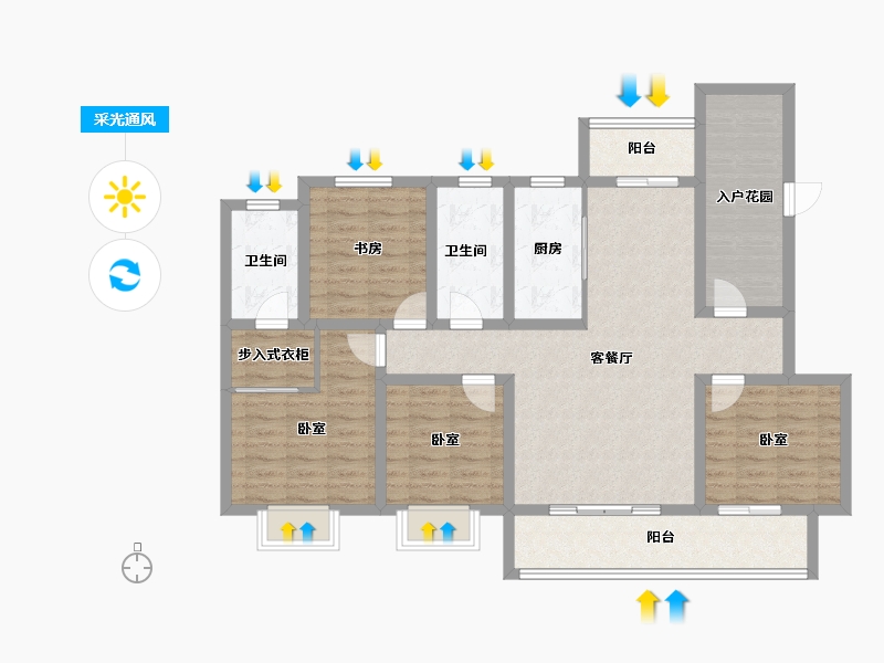 山东省-泰安市-智谷·时代云著-110.75-户型库-采光通风