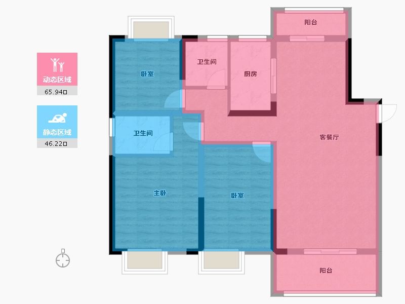 江西省-吉安市-龙城御璟国际-99.81-户型库-动静分区