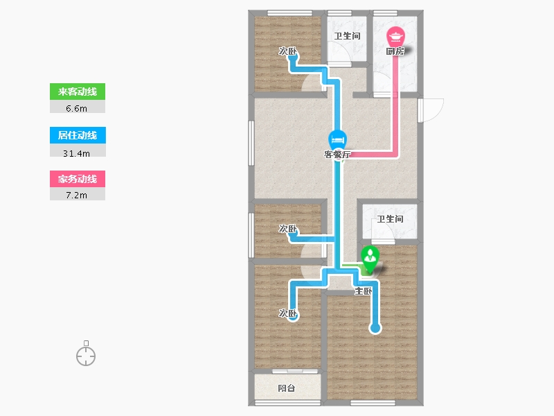 山东省-菏泽市-菏泽华联广场-124.00-户型库-动静线