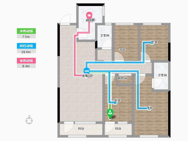 山东省-菏泽市-菏泽中心-128.00-户型库-动静线