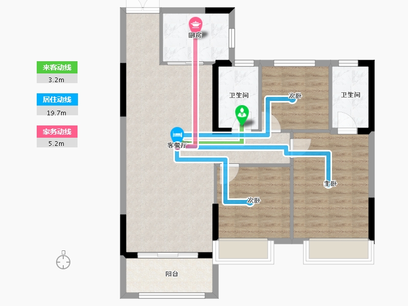 湖北省-黄冈市-红安汇景新城-84.63-户型库-动静线