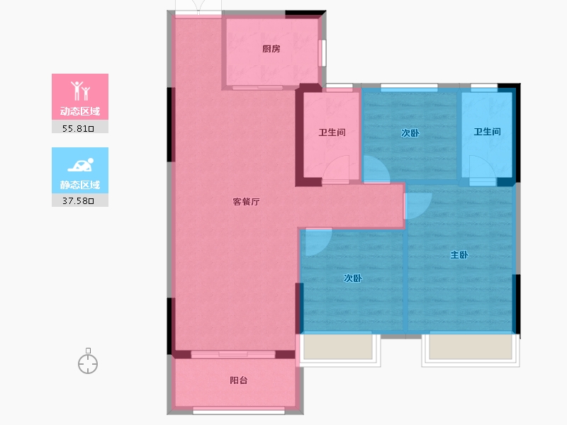 湖北省-黄冈市-红安汇景新城-84.63-户型库-动静分区