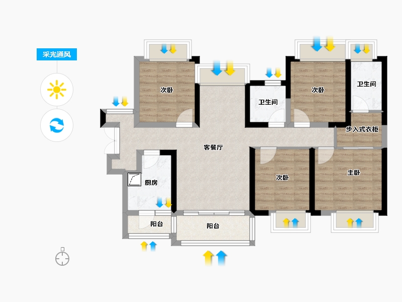 四川省-成都市-梧桐-92.00-户型库-采光通风