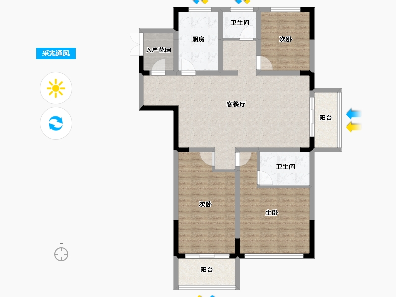 河南省-洛阳市-东展旖和园-111.20-户型库-采光通风