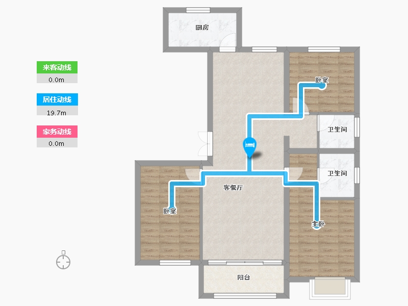 内蒙古自治区-呼和浩特市-东河院子-95.68-户型库-动静线