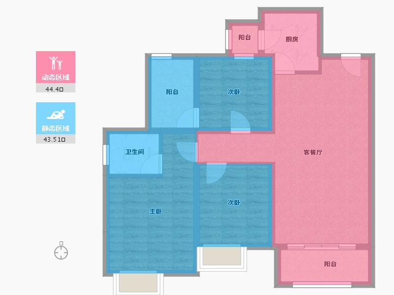 四川省-南充市-科华熙和公馆-77.80-户型库-动静分区