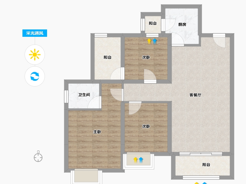 四川省-南充市-科华熙和公馆-77.80-户型库-采光通风