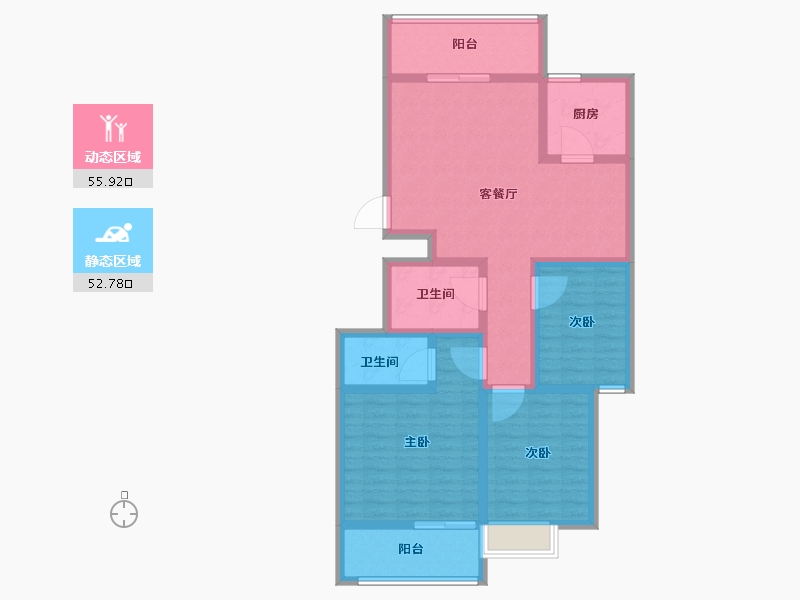 山东省-菏泽市-榕泽香榭里-96.00-户型库-动静分区