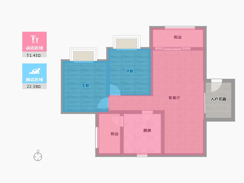 四川省-南充市-科华熙和公馆-70.58-户型库-动静分区