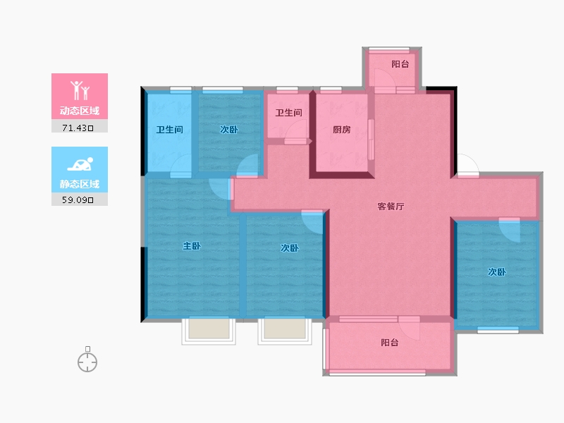 山东省-菏泽市-碧桂园铂悦城-115.20-户型库-动静分区