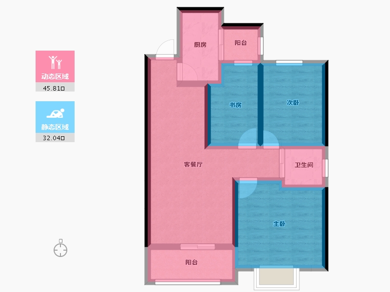 甘肃省-天水市-嘉元·观澜国际-67.92-户型库-动静分区