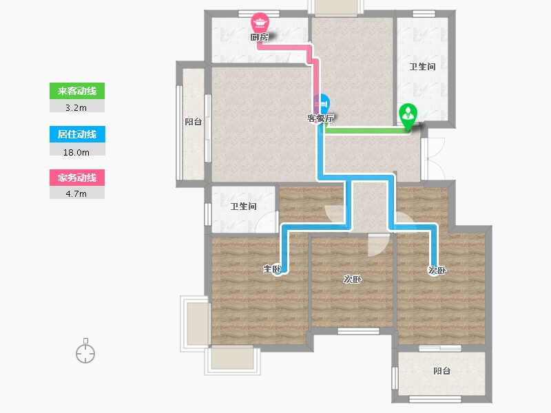 湖北省-荆门市-凯凌·香格里拉三期-103.27-户型库-动静线