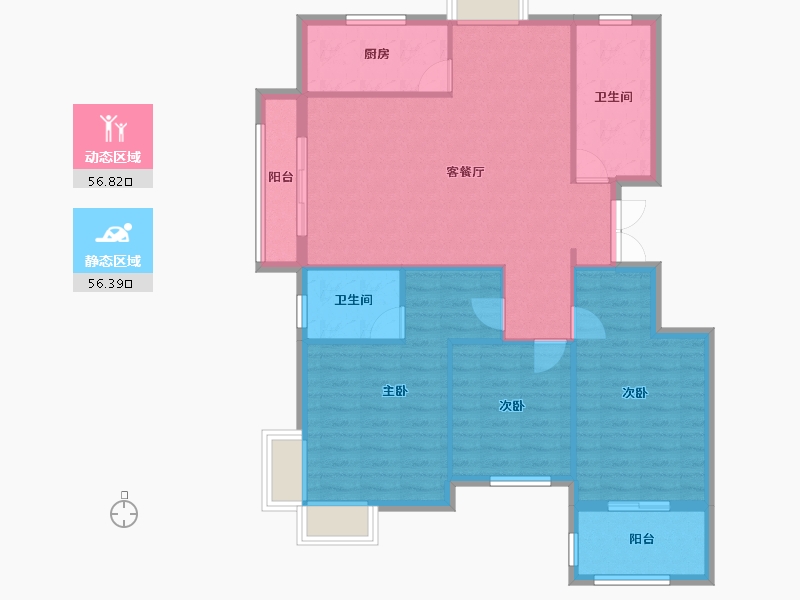 湖北省-荆门市-凯凌·香格里拉三期-103.27-户型库-动静分区