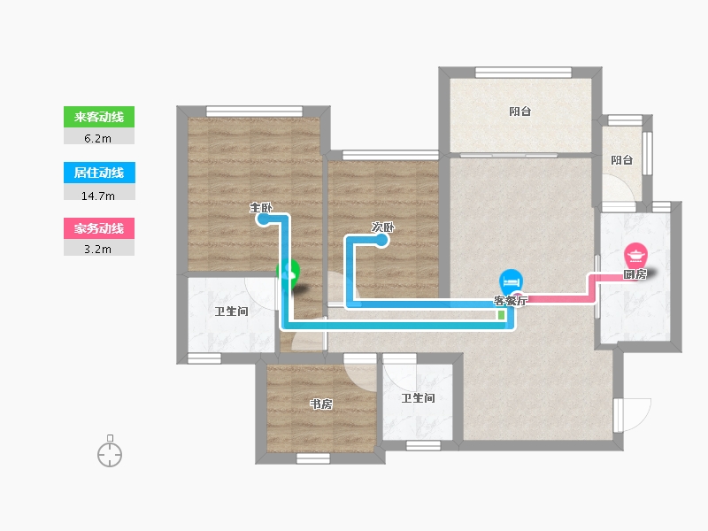 四川省-南充市-鸿通文德中央大境-73.50-户型库-动静线