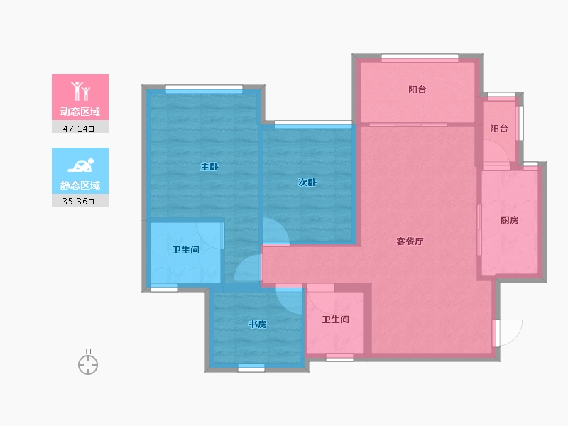 四川省-南充市-鸿通文德中央大境-73.50-户型库-动静分区