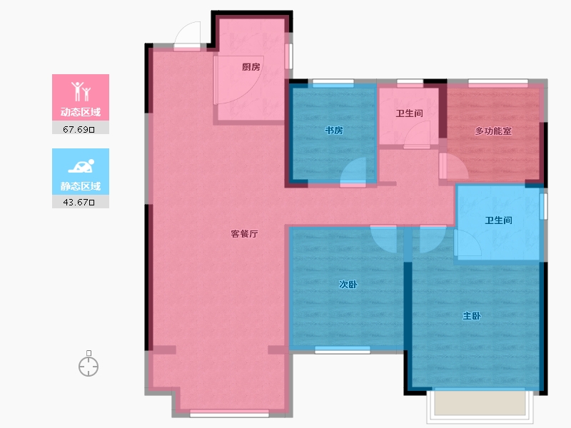 安徽省-蚌埠市-文德江山府-106.10-户型库-动静分区