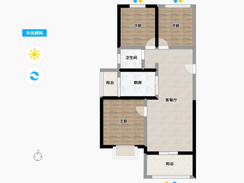 甘肃省-天水市-嘉元·观澜国际-75.10-户型库-采光通风