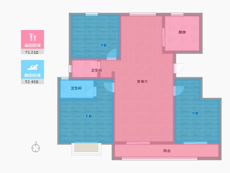 甘肃省-天水市-天水·盛达公馆-110.51-户型库-动静分区