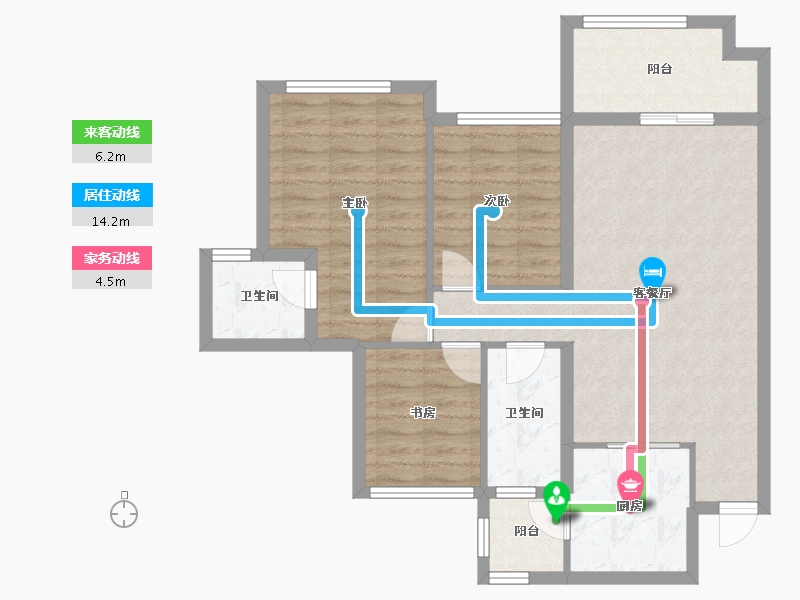 四川省-南充市-鸿通翡翠城-81.40-户型库-动静线